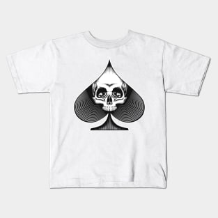 Skull in Spade Symbol Kids T-Shirt